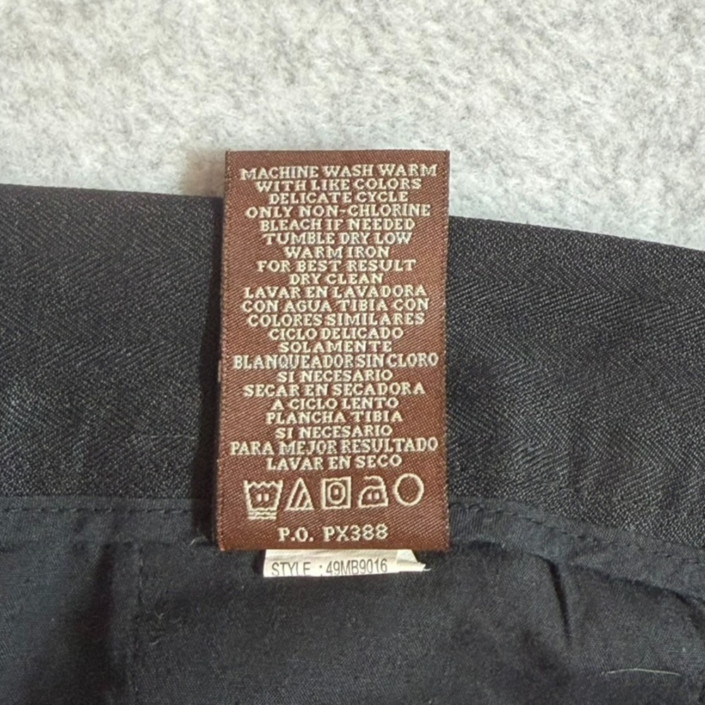 Perry Ellis Mens 36x32 Black Flat Front Dress Pants Slacks 49MB9016 - Picture 5 of 11